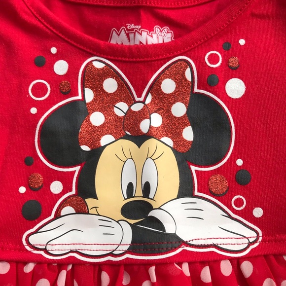 Disney Minnie Mouse Jersey Chiffon Polka Dot Dress - Picture 3 of 6